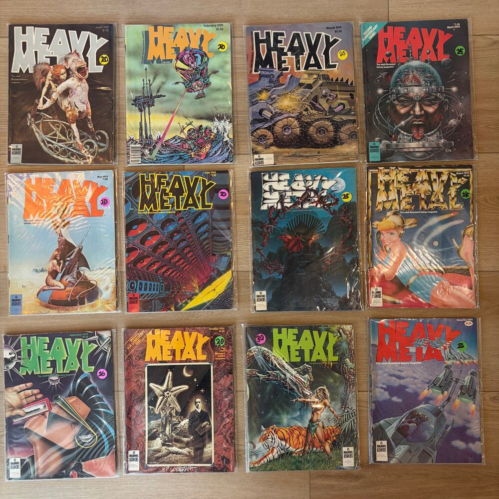 Vintage Heavy Metal Magazine LOT 12 Issues Full Run January 1978 - December 1978
